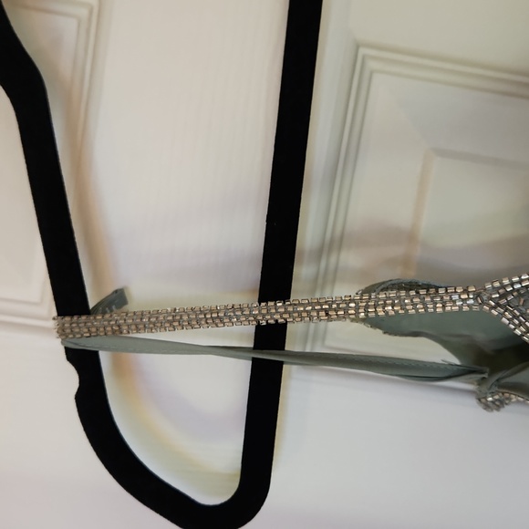 Beaded Deep V Neck Old Hollywood Gown in Sea Foam - Picture 5 of 16